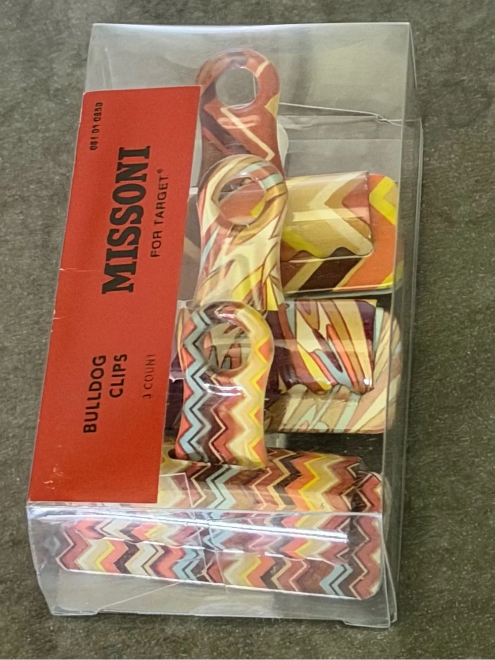 Missoni for Target Brown & Multi Bulldog Clips - 3 Count
